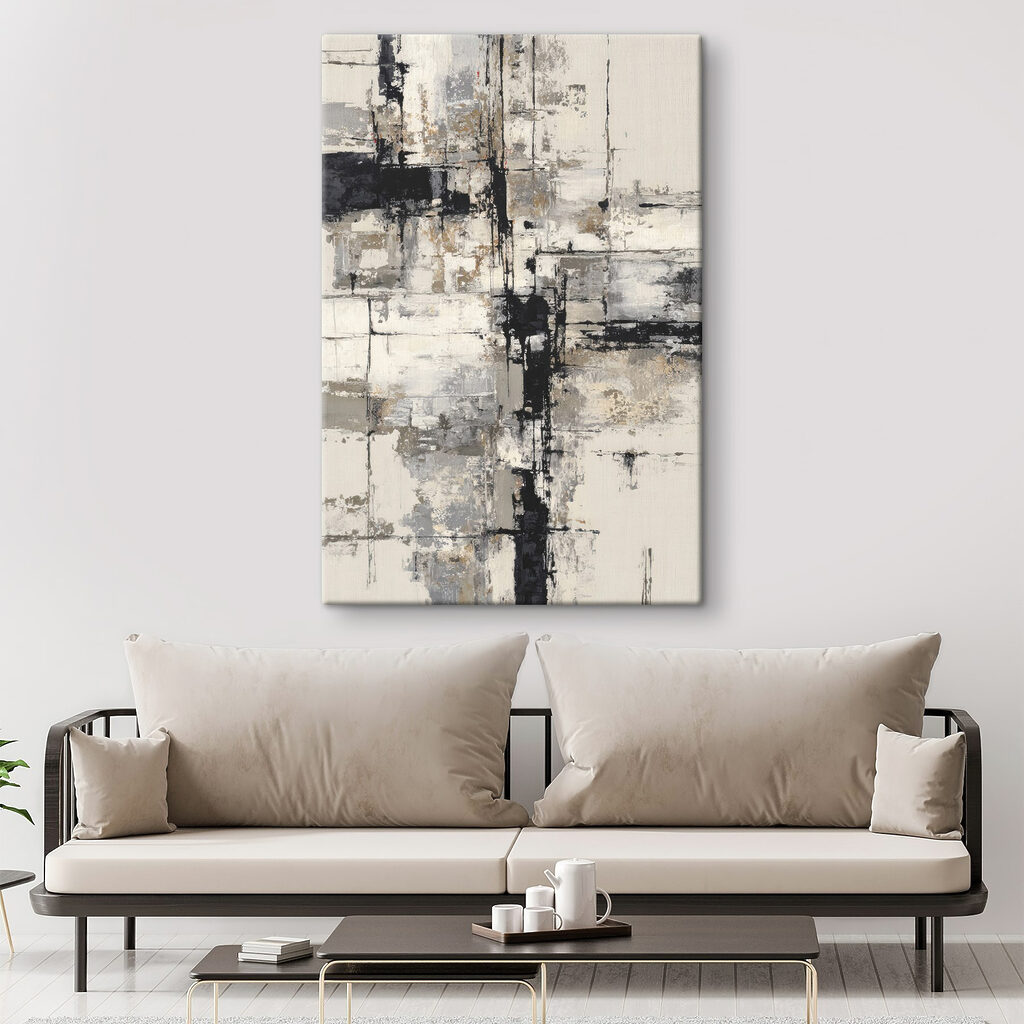 Linhas pretas sobre creme — interior 3