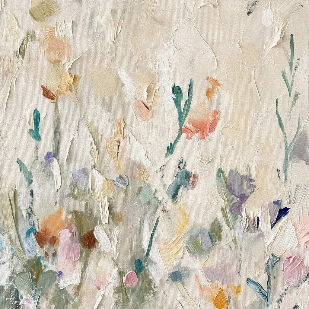 Pequenas flores em pinceladas — design completo