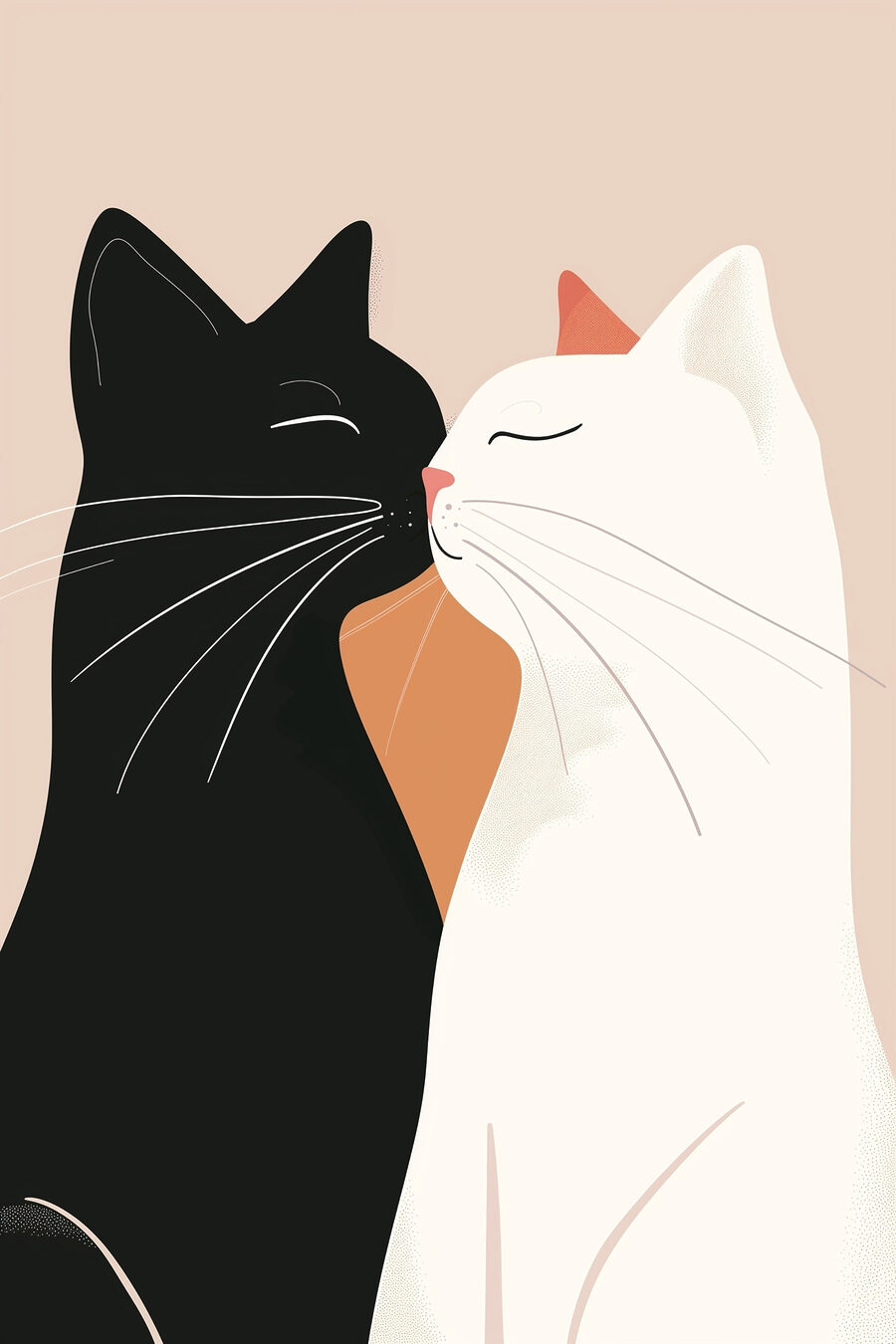 Dois gatos a aproximar-se — design completo