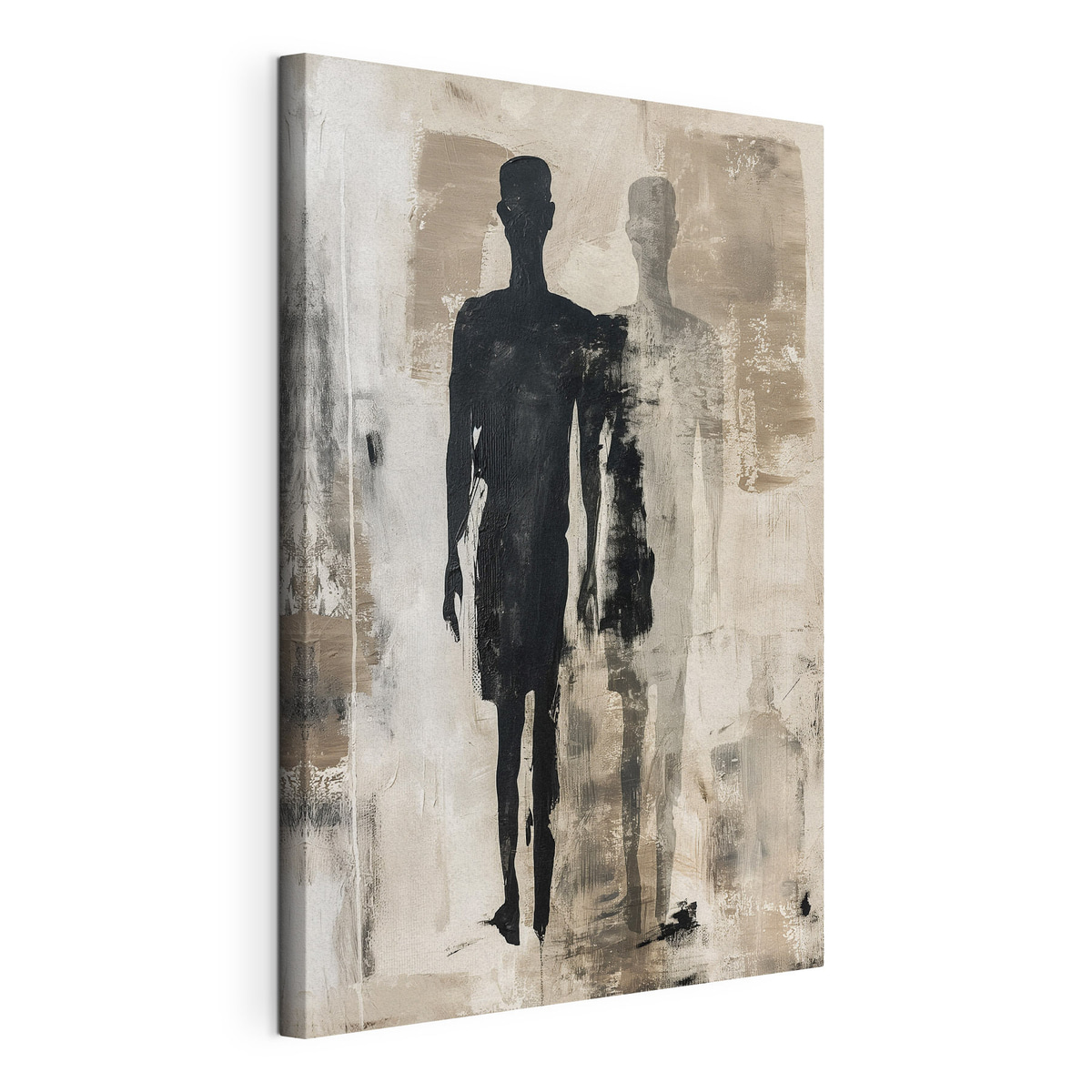 Figura abstrata, tela esticada e borda contínua