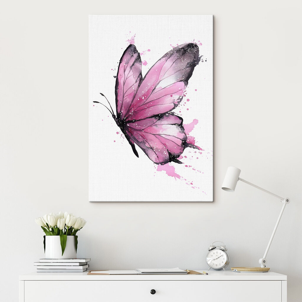 Borboleta cor-de-rosa com contornos — interior 1