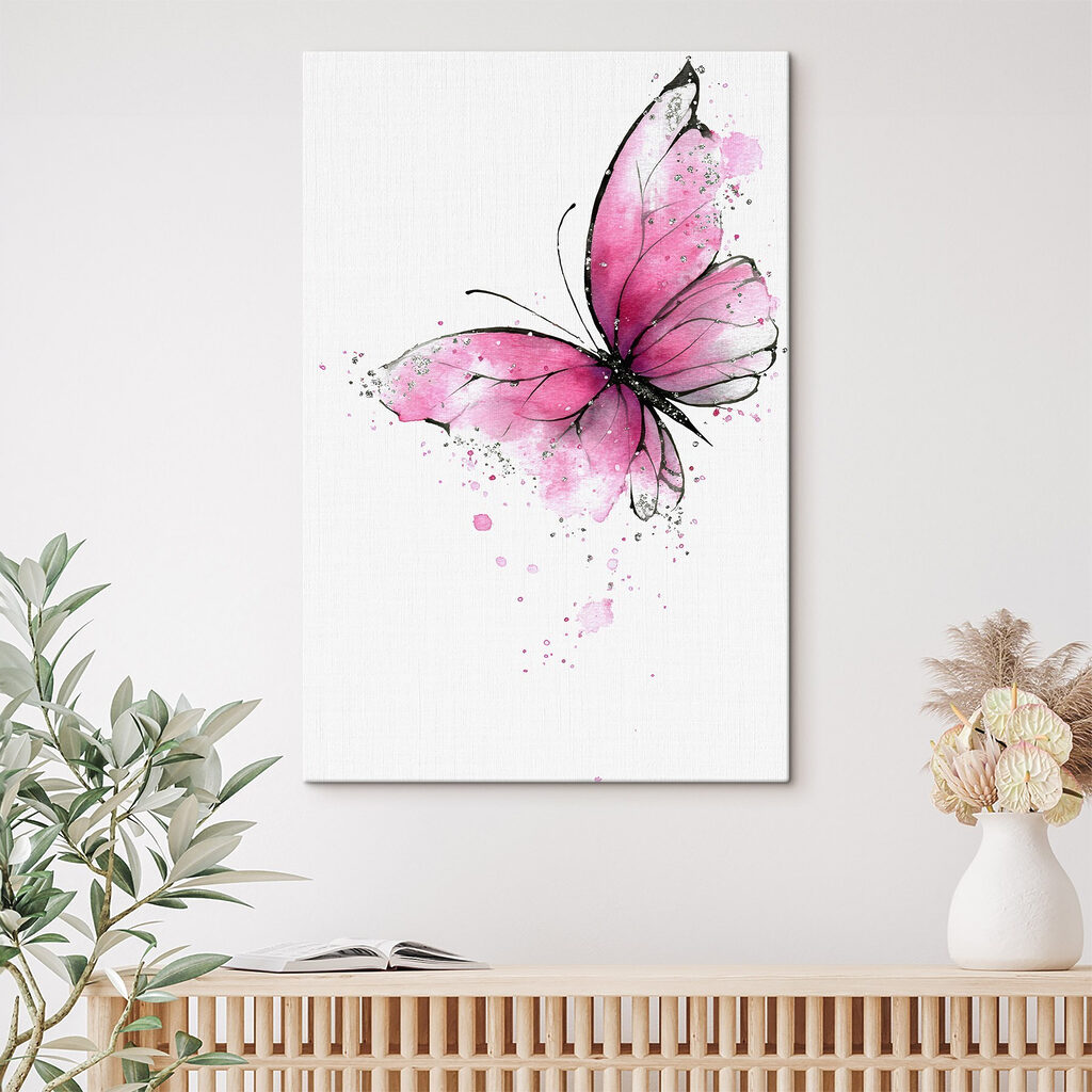 Borboleta cor-de-rosa com salpicos — interior 1