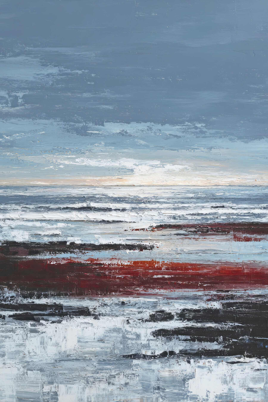 Horizonte frio sobre bordô — design completo