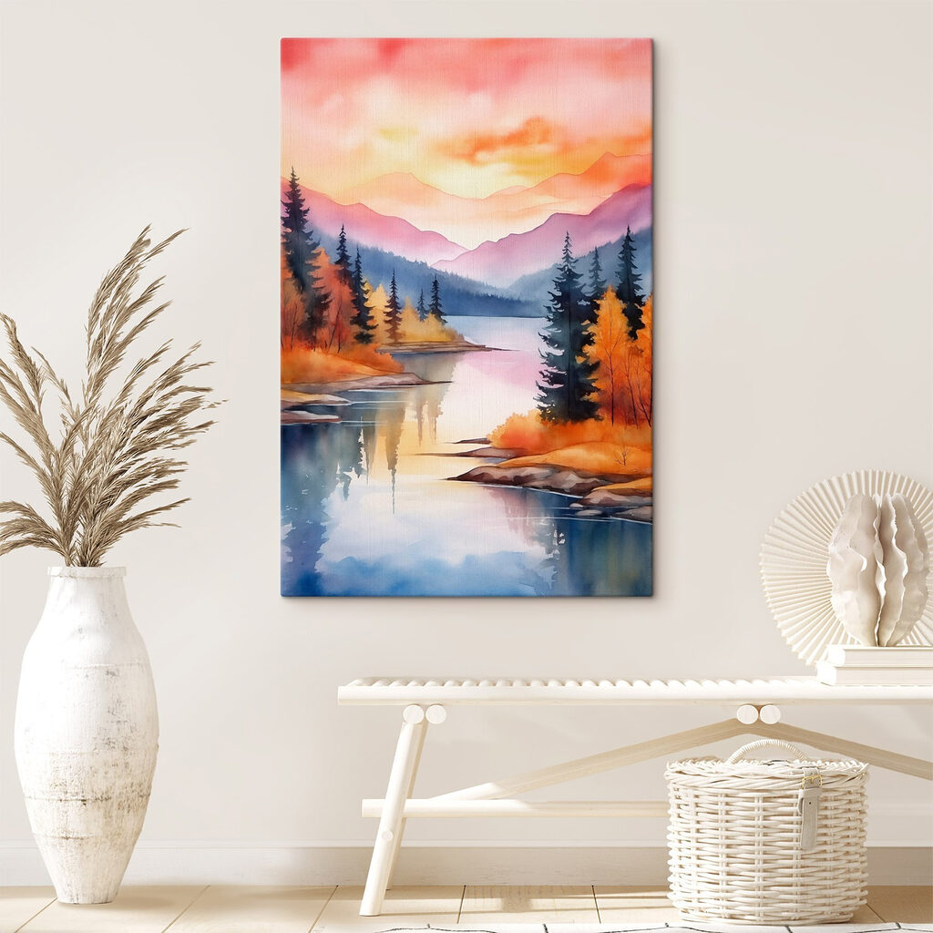 Lago outonal ao entardecer — interior 1
