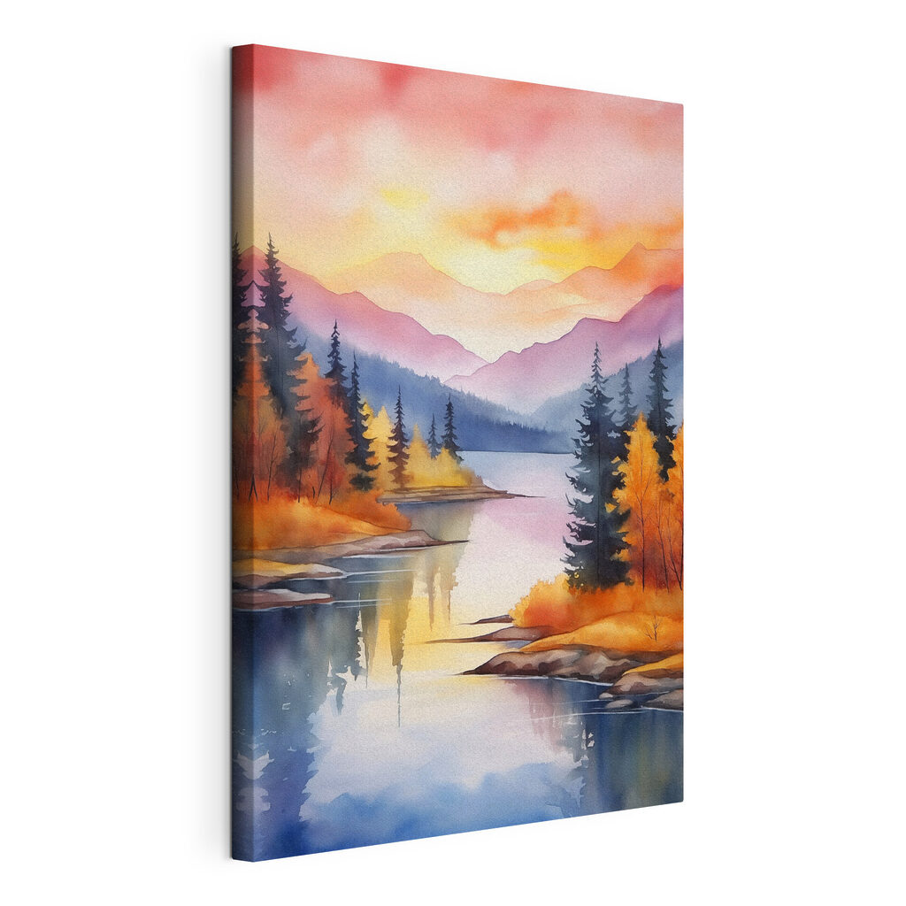 Lago outonal ao entardecer — vista do produto