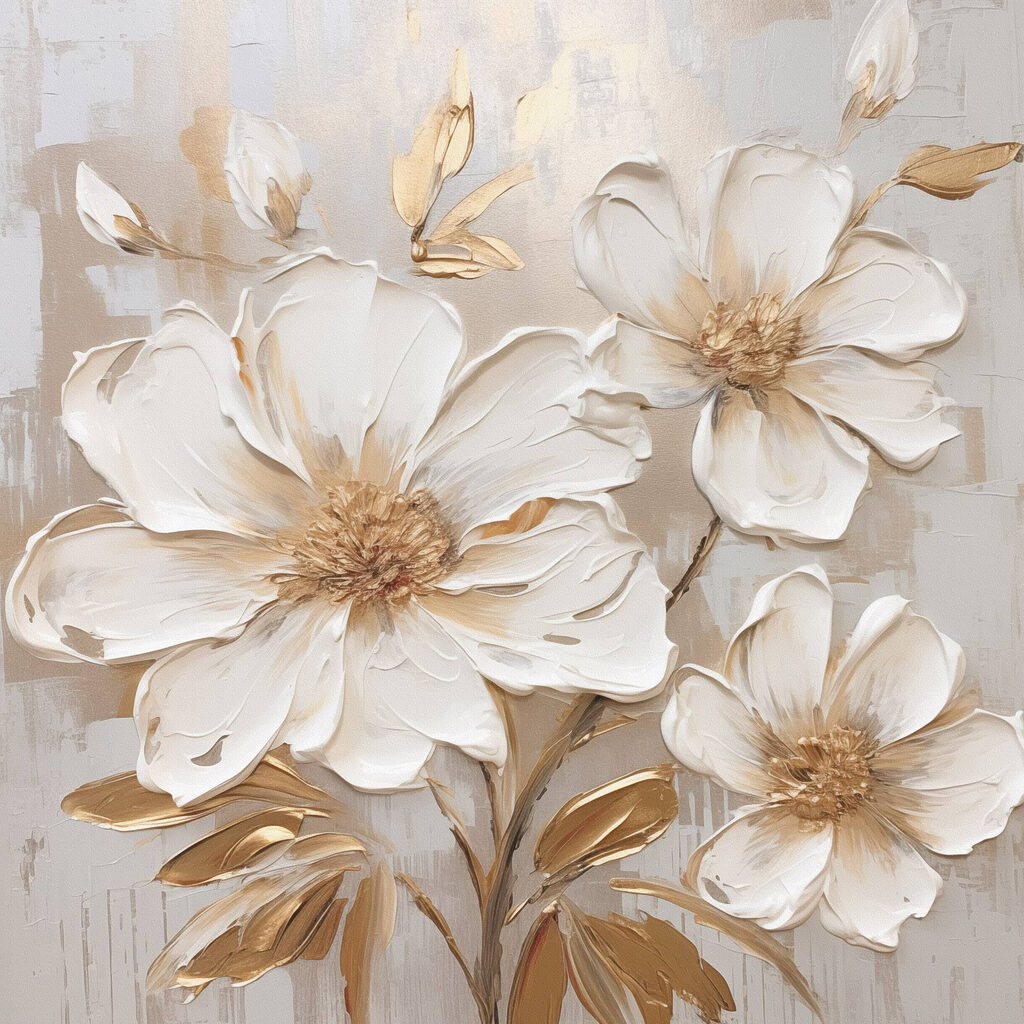 Flores entre folhagem leve — design completo