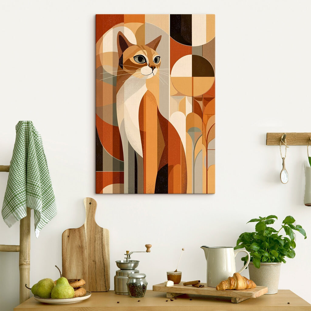 Gato laranja entre curvas — interior 2