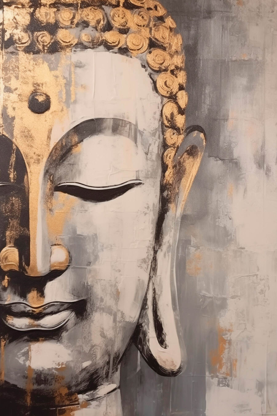 Buda em tons dourados — design completo