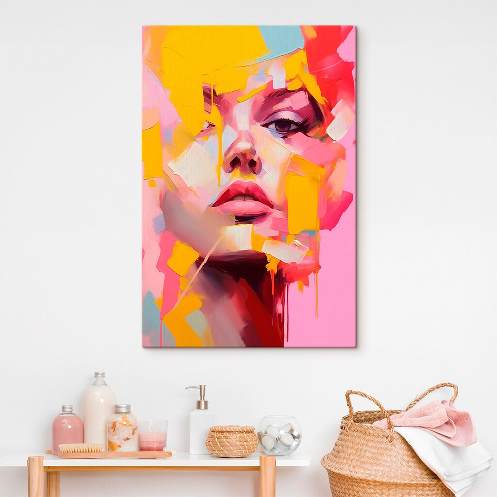 Retrato em blocos amarelos — interior 1