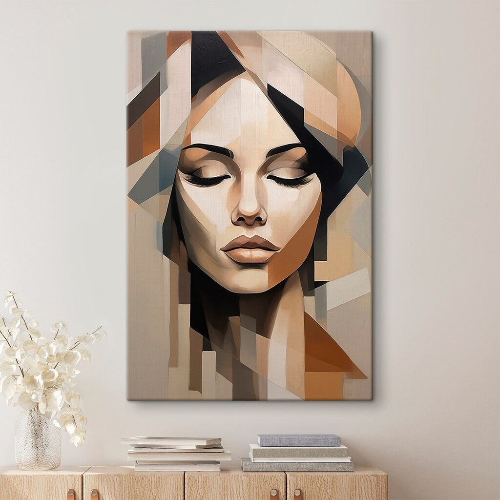 Rosto sereno em geometria — interior 2