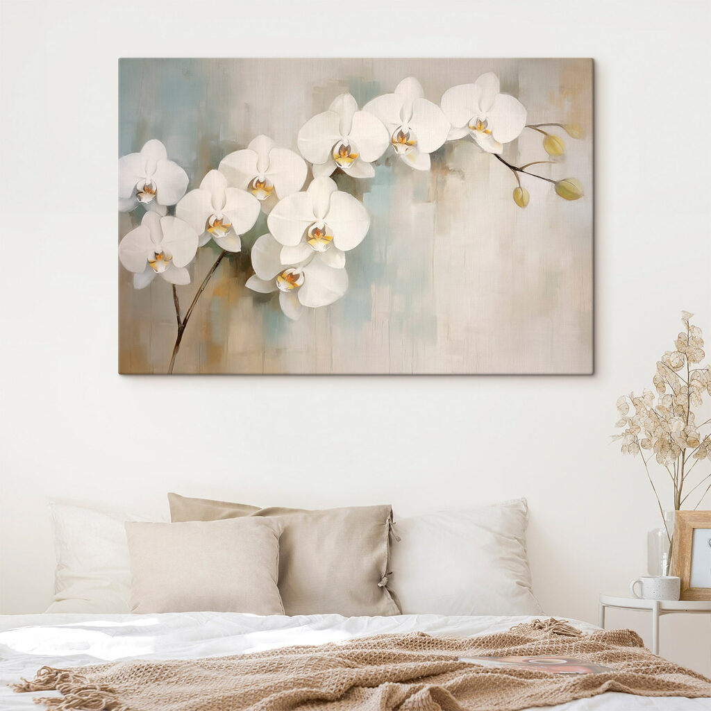 Orquídeas serenas num interior
