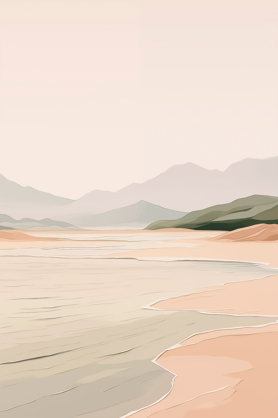 Montanhas e costa minimalistas — design completo