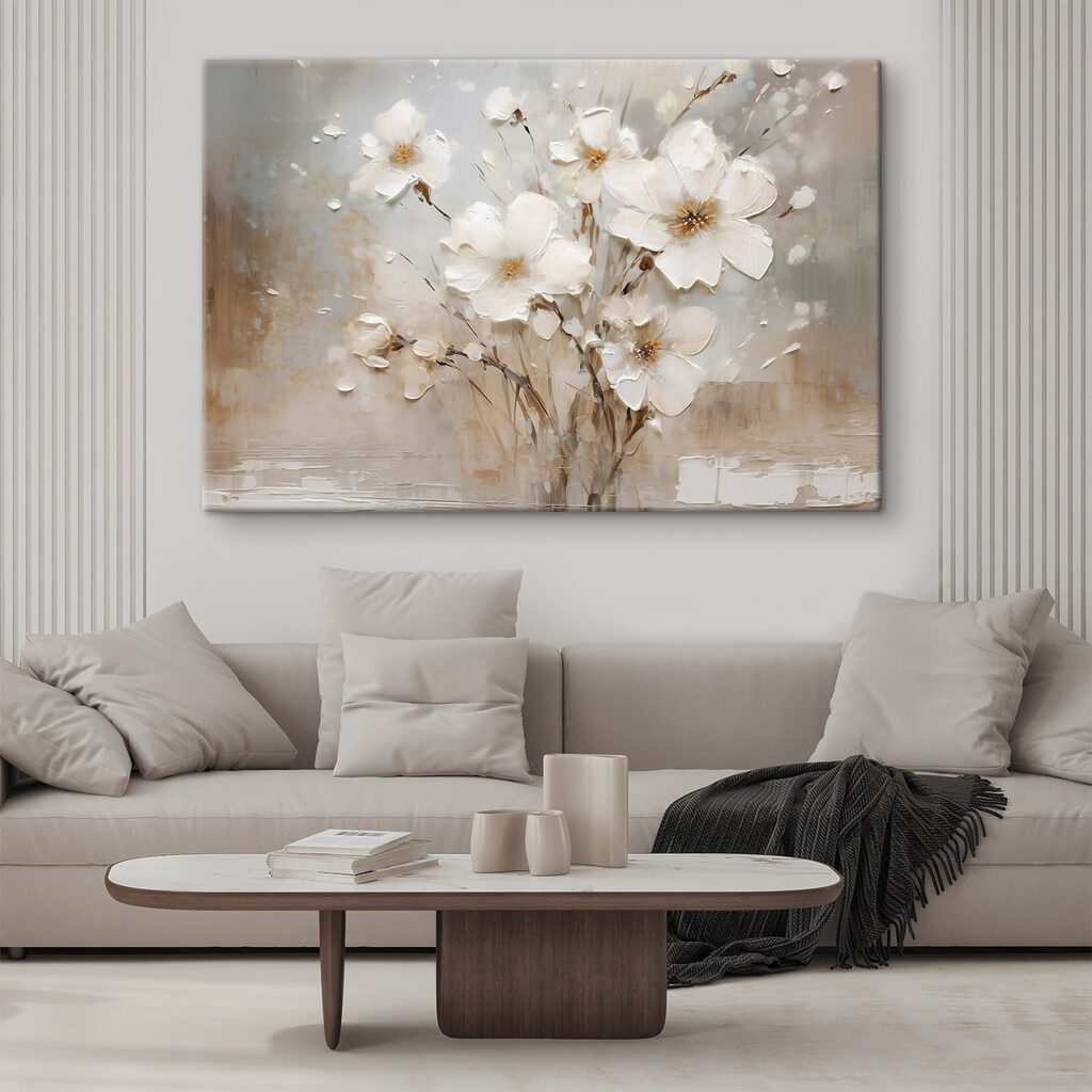 Flor branca em salpicos — interior 2