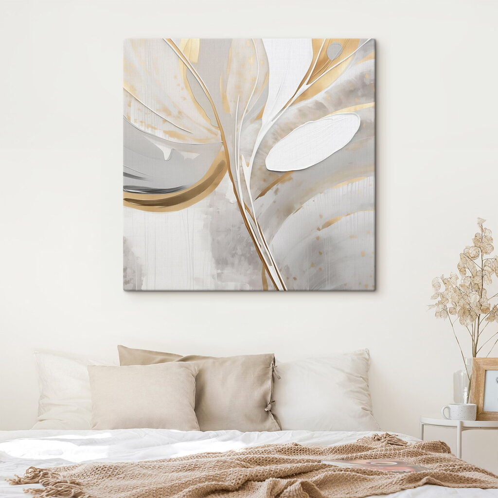Arcos dourados sobre branco — interior 2