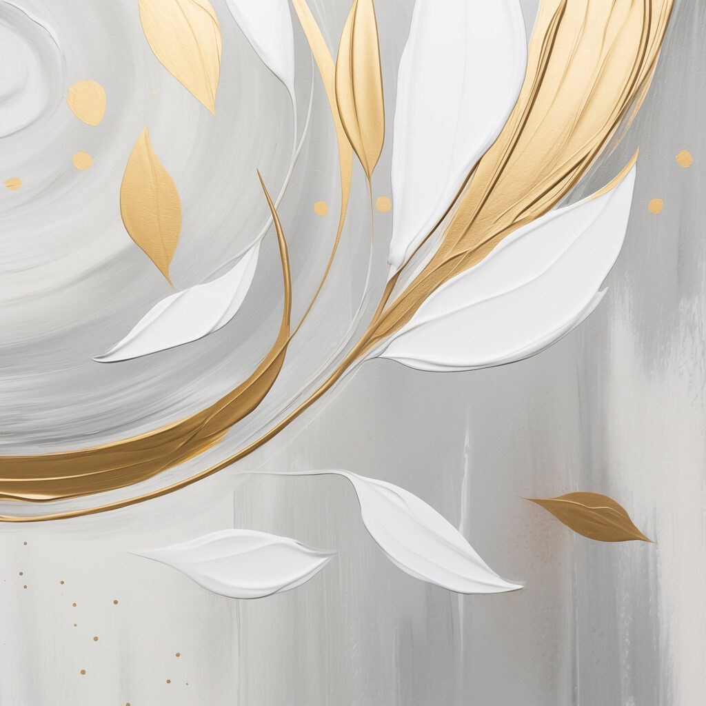 Ramo dourado entre fitas — design completo