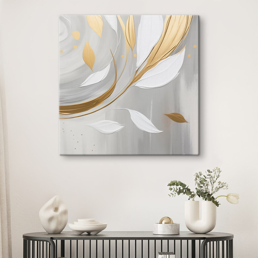 Ramo dourado entre fitas — interior 1