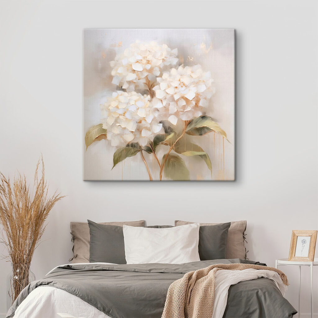 Hortênsias creme na neblina — interior 2