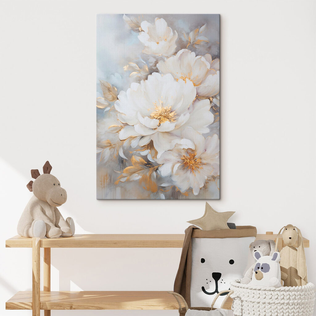 Flores creme em névoa — interior 2