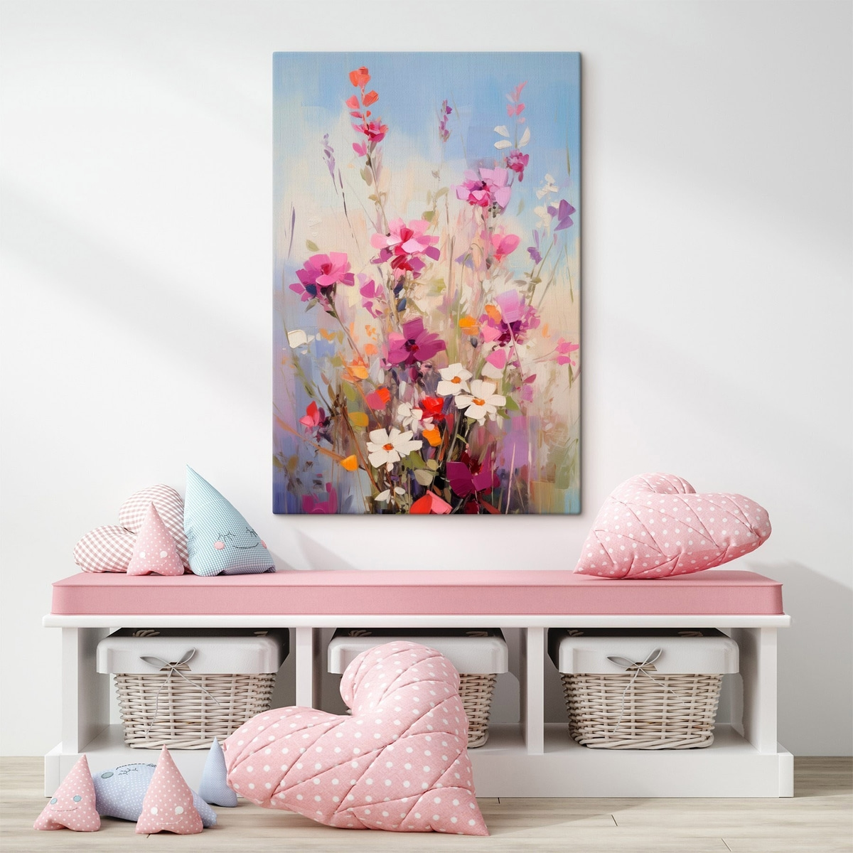 Flores cor-de-rosa e brancas — interior 1