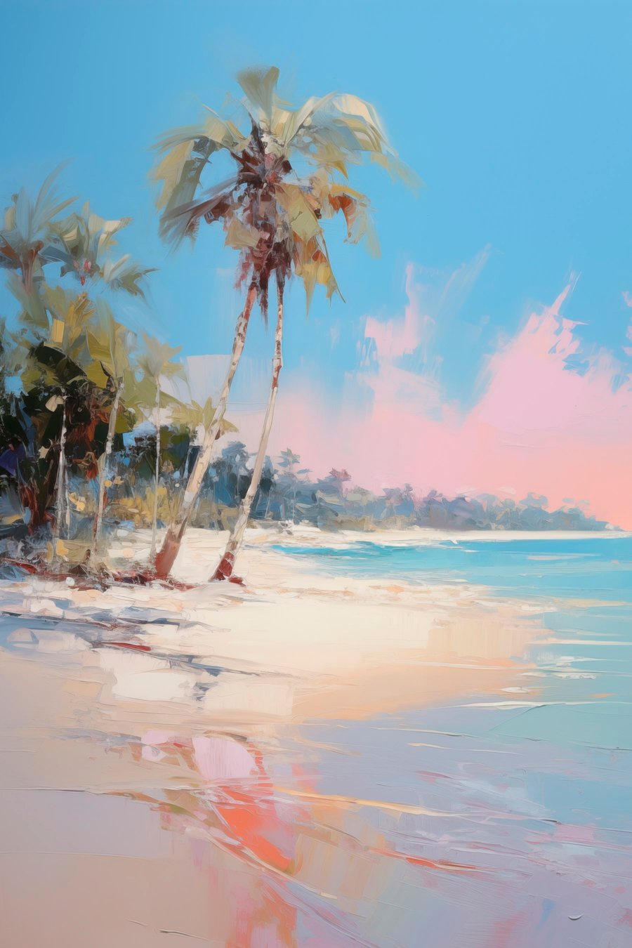 Praia tropical abstrata — design completo