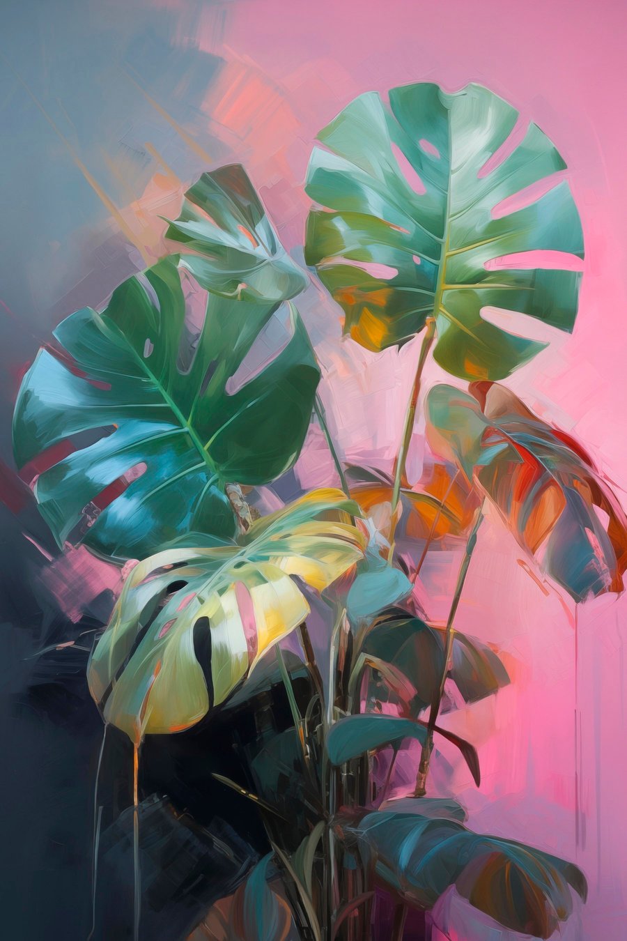 Folhas de monstera abstratas — design completo