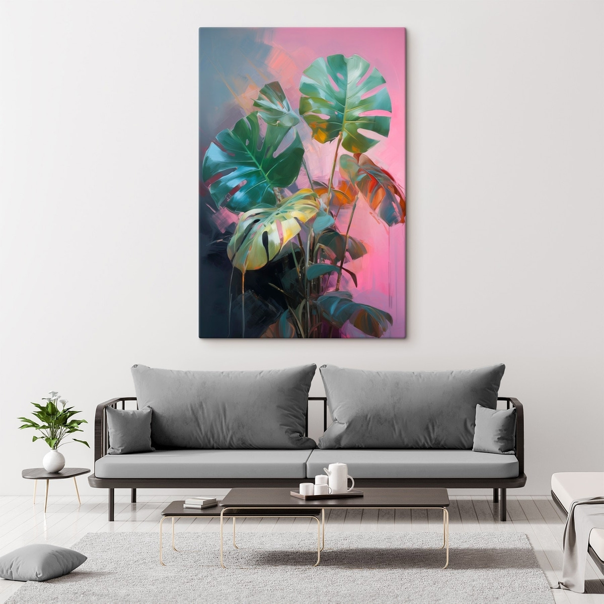 Folhas de monstera abstratas — interior 1