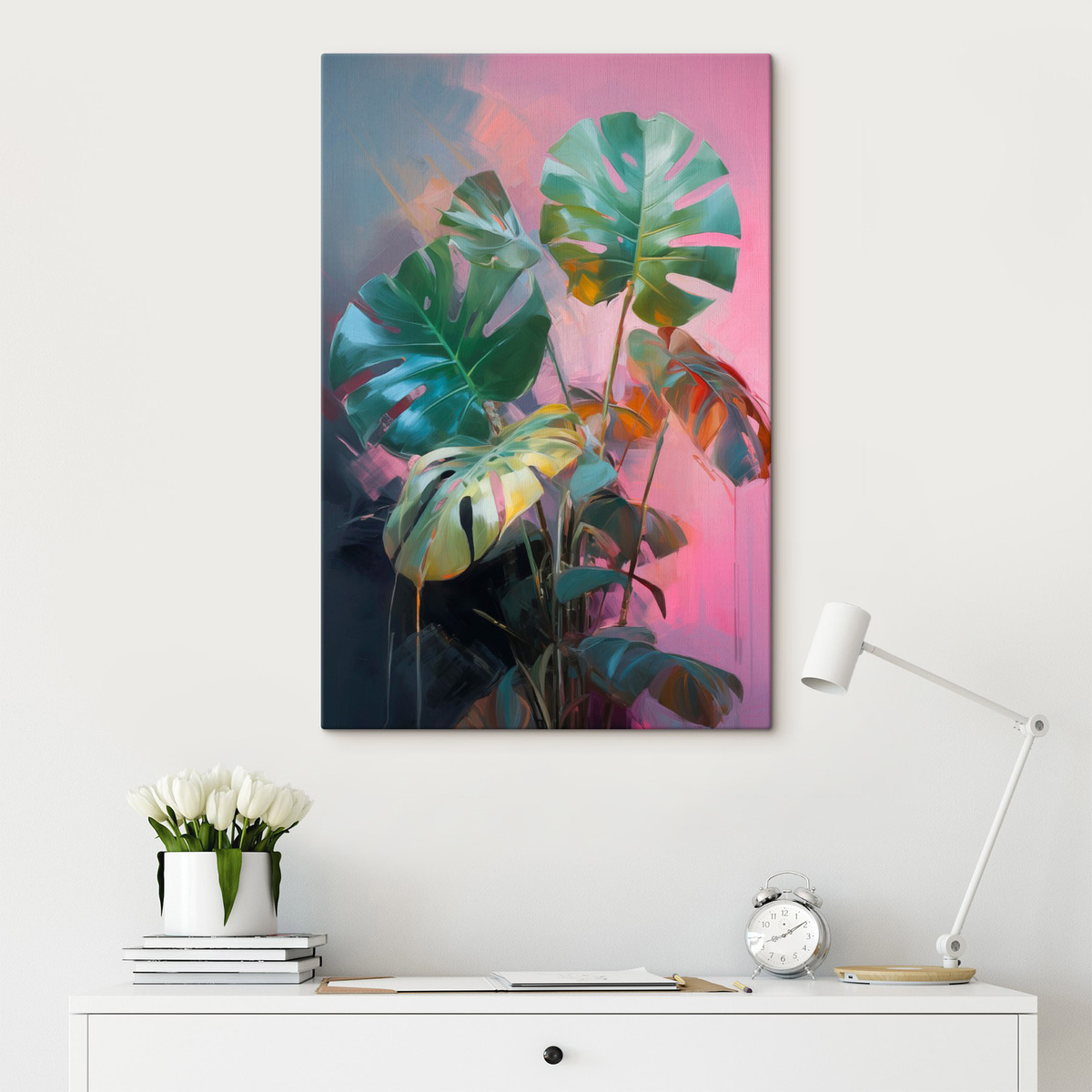 Folhas de monstera abstratas — interior 2