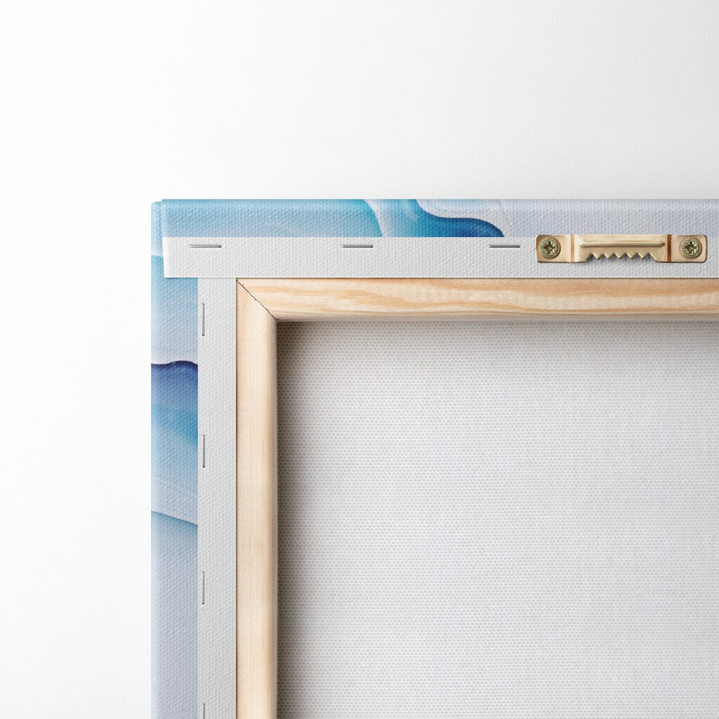 Corrente azul sobre branco — verso