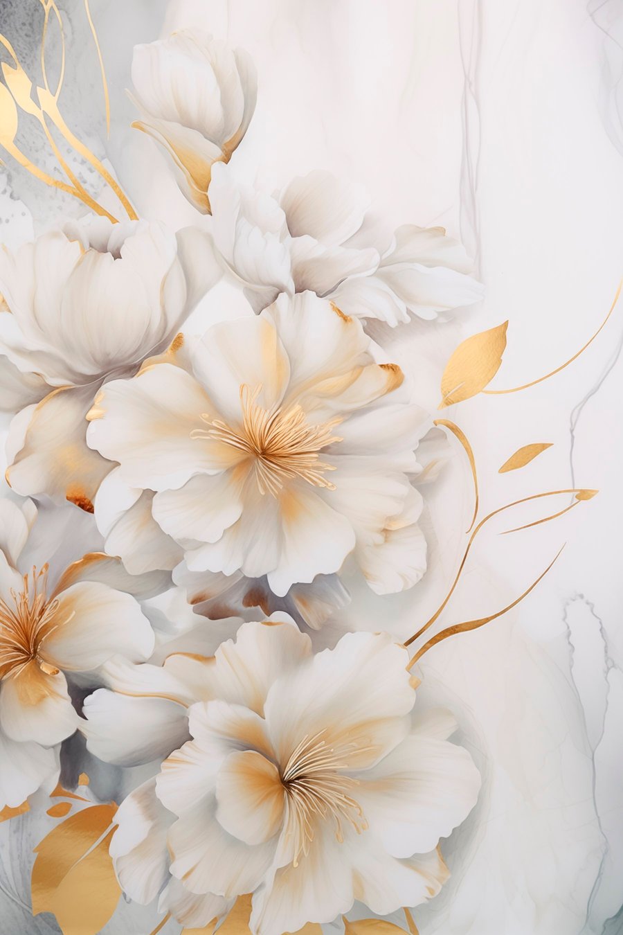 Flores brancas e amarelas — design completo