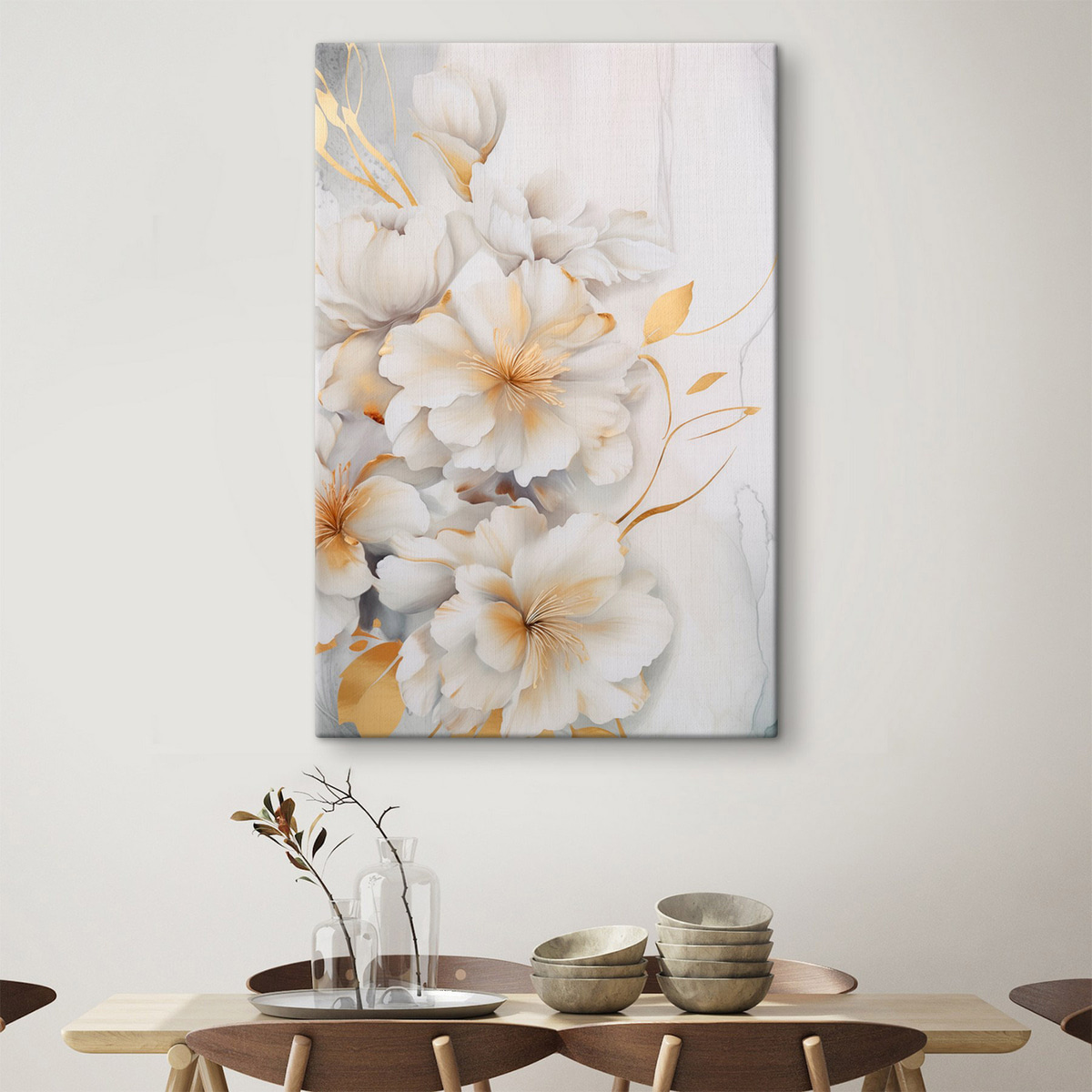 Flores brancas e amarelas — interior 1