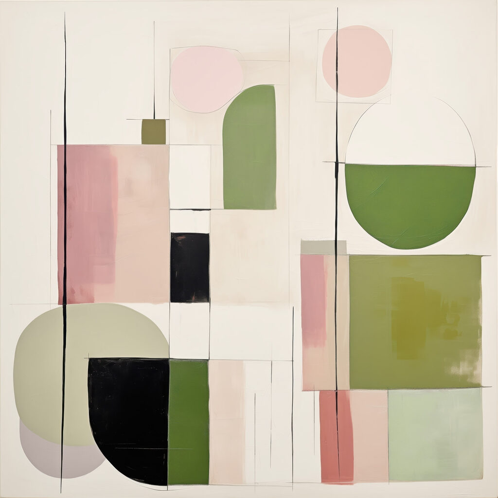 Geometria pastel com semicírculo — design completo