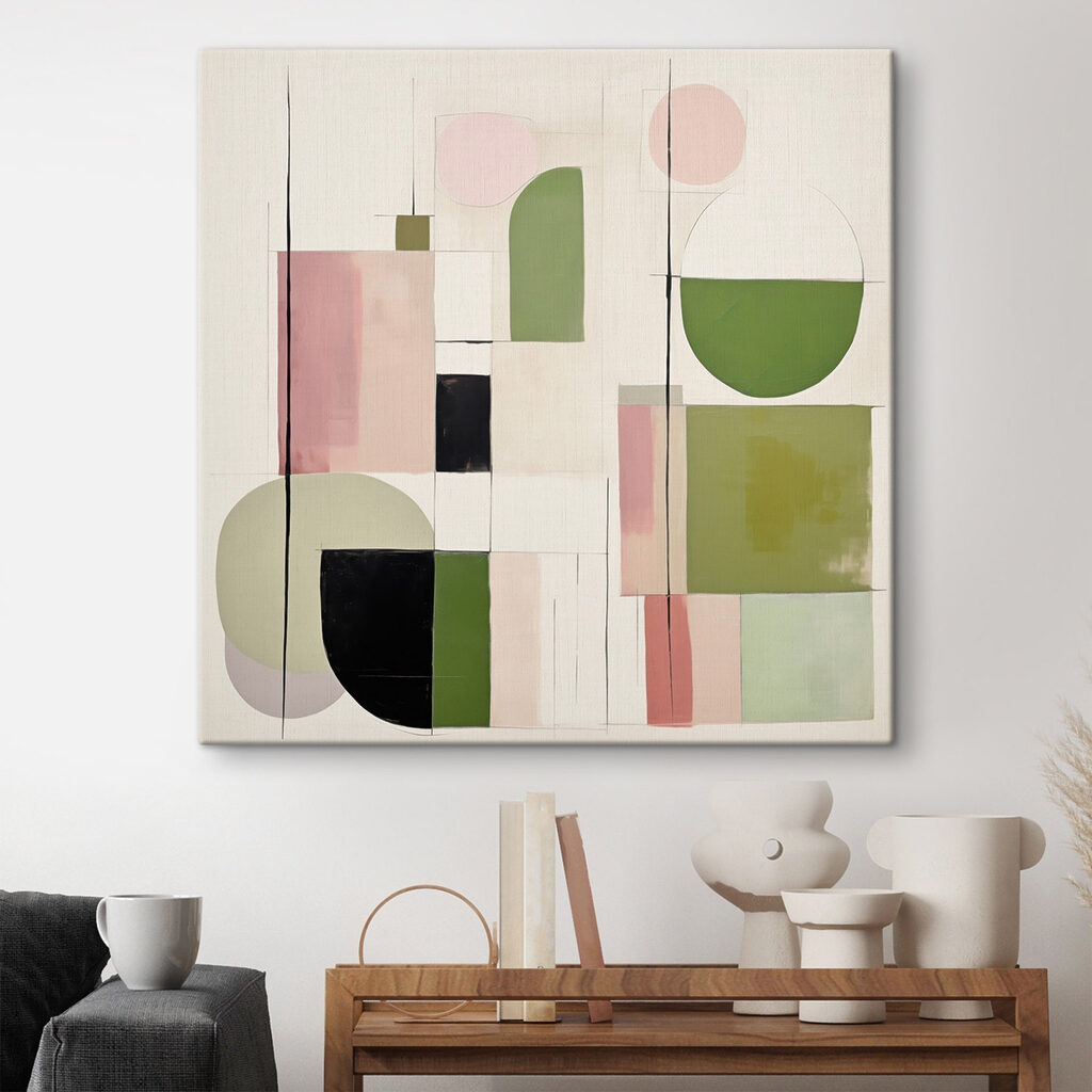 Geometria pastel com semicírculo — interior 1