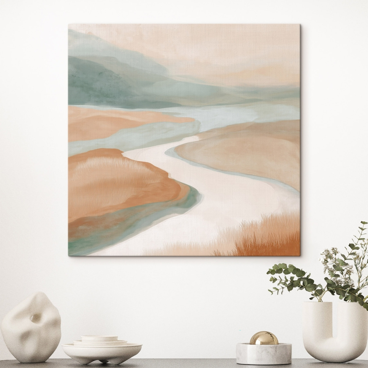 Rio abstrato em laranja — interior 3