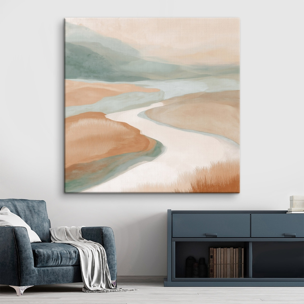 Rio abstrato em laranja — interior 2