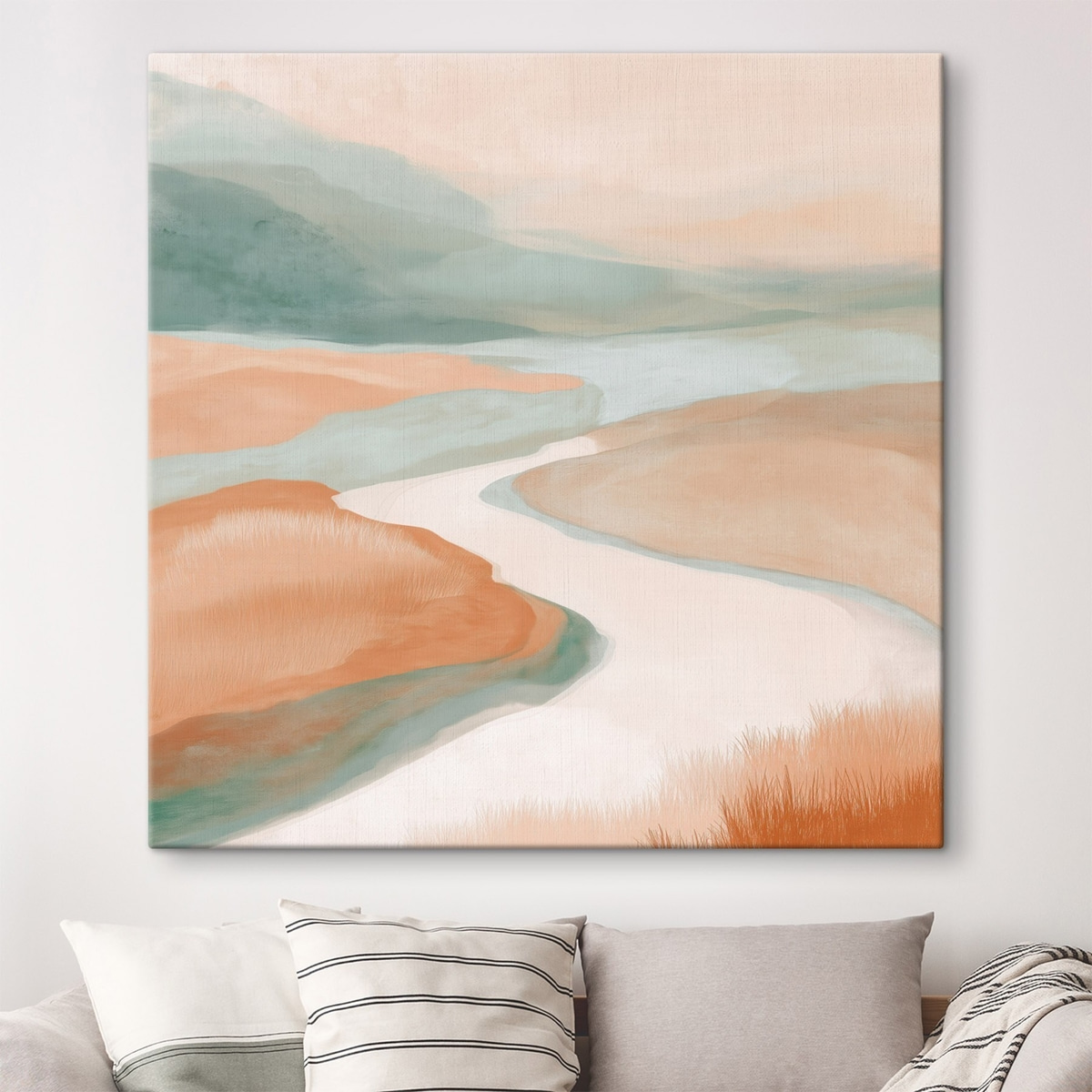 Rio abstrato em laranja — interior 1