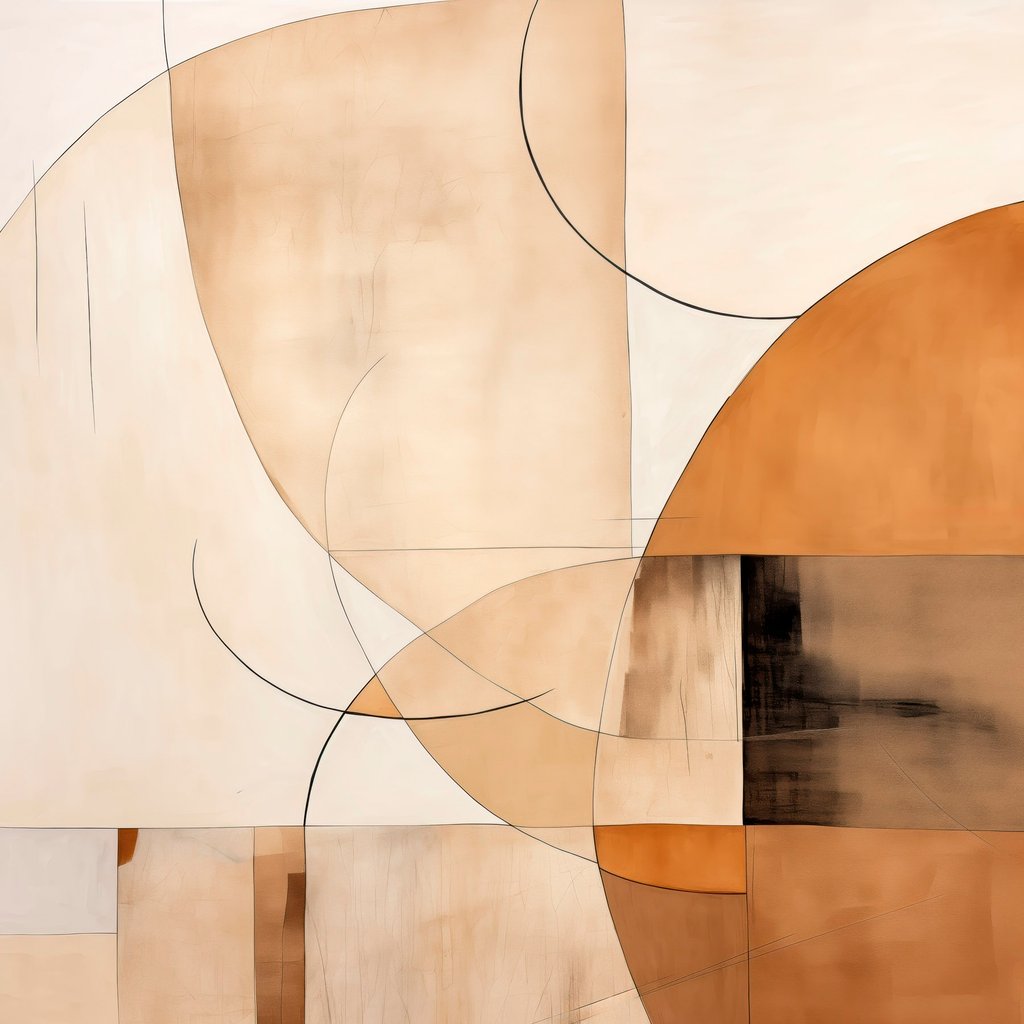 Linhas curvas em bege — design completo