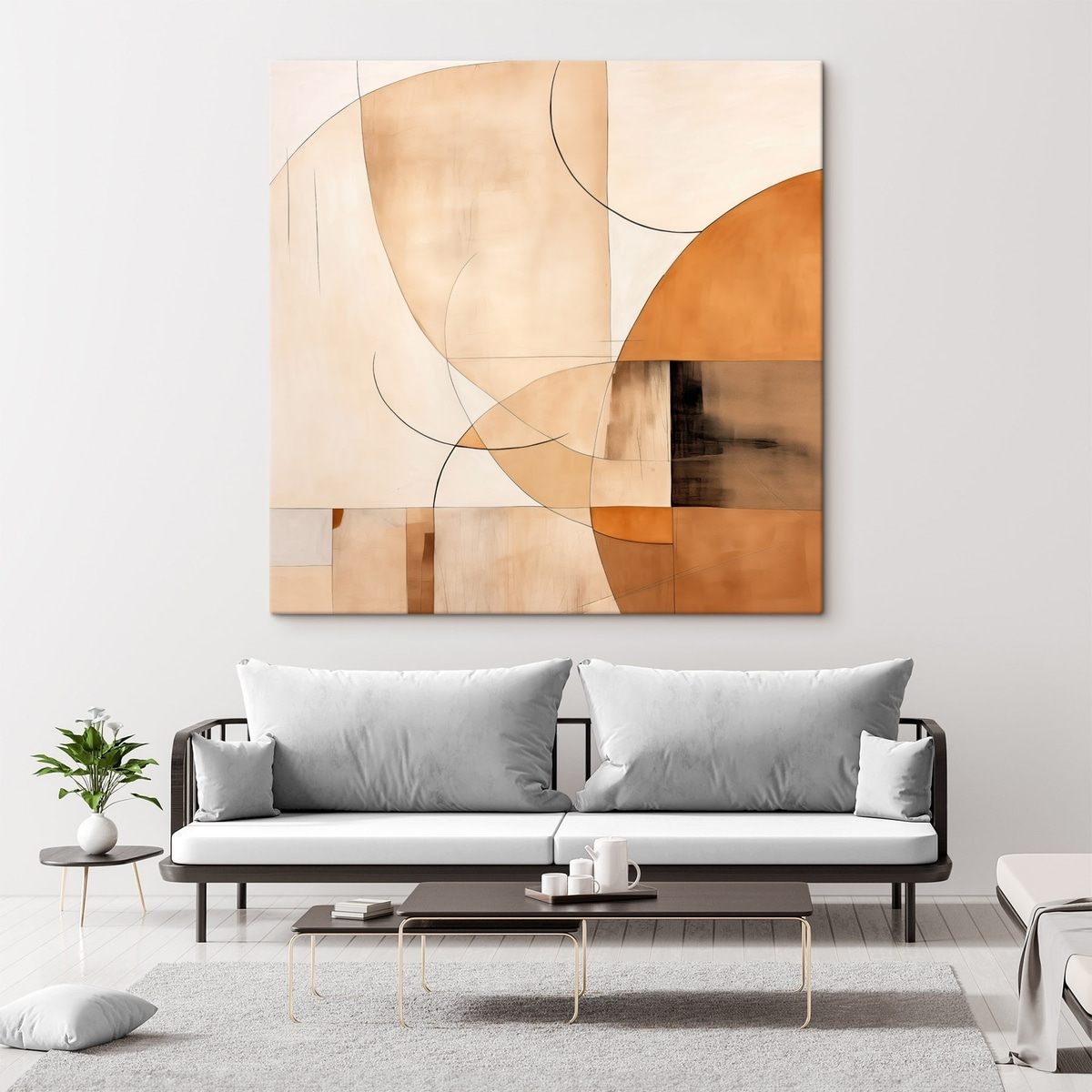 Linhas curvas em bege — interior 3