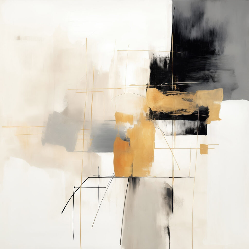 Riscas pretas e ocre — design completo