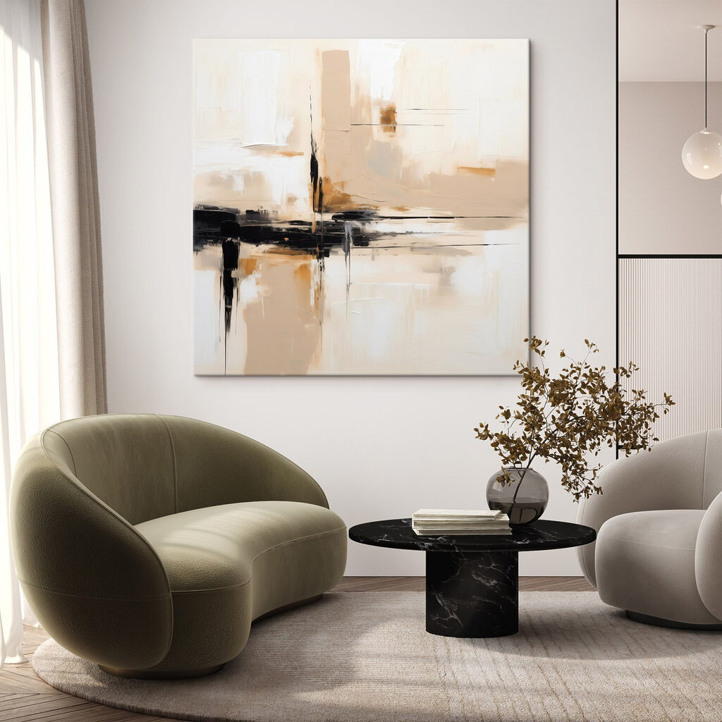 Horizonte preto sobre bege — interior 1
