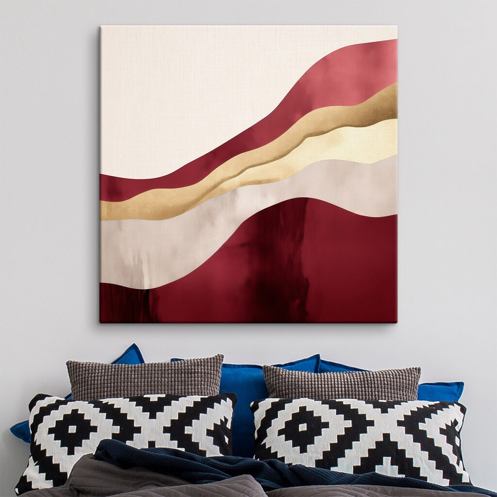 Ondas vermelhas com dourado — interior 2