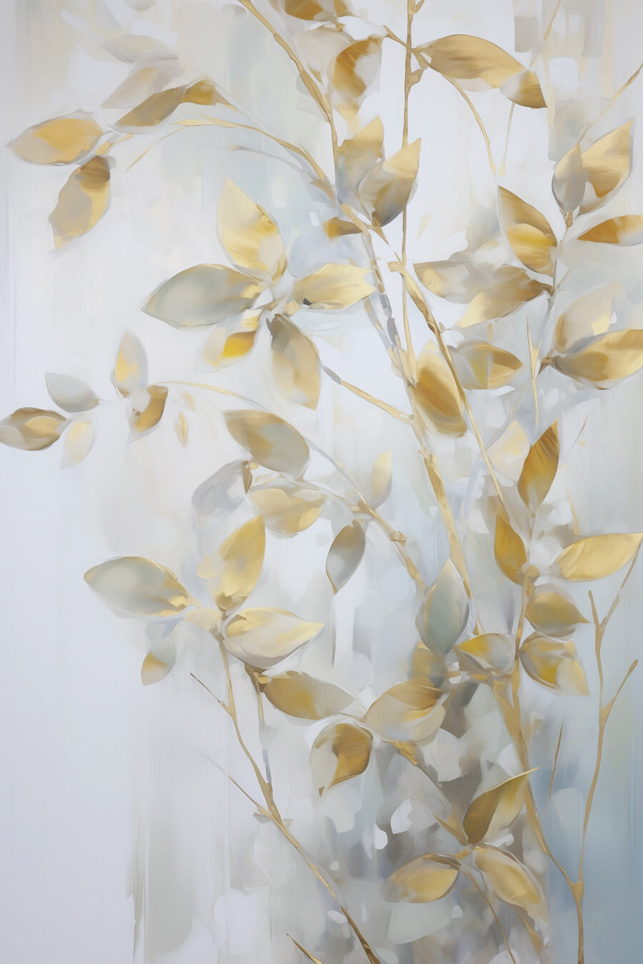 Folhas douradas na neblina — design completo