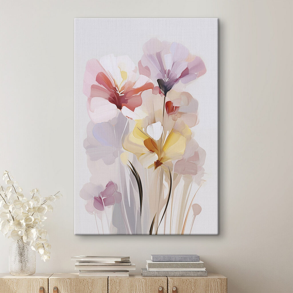 Flores pastel em talos — interior 1