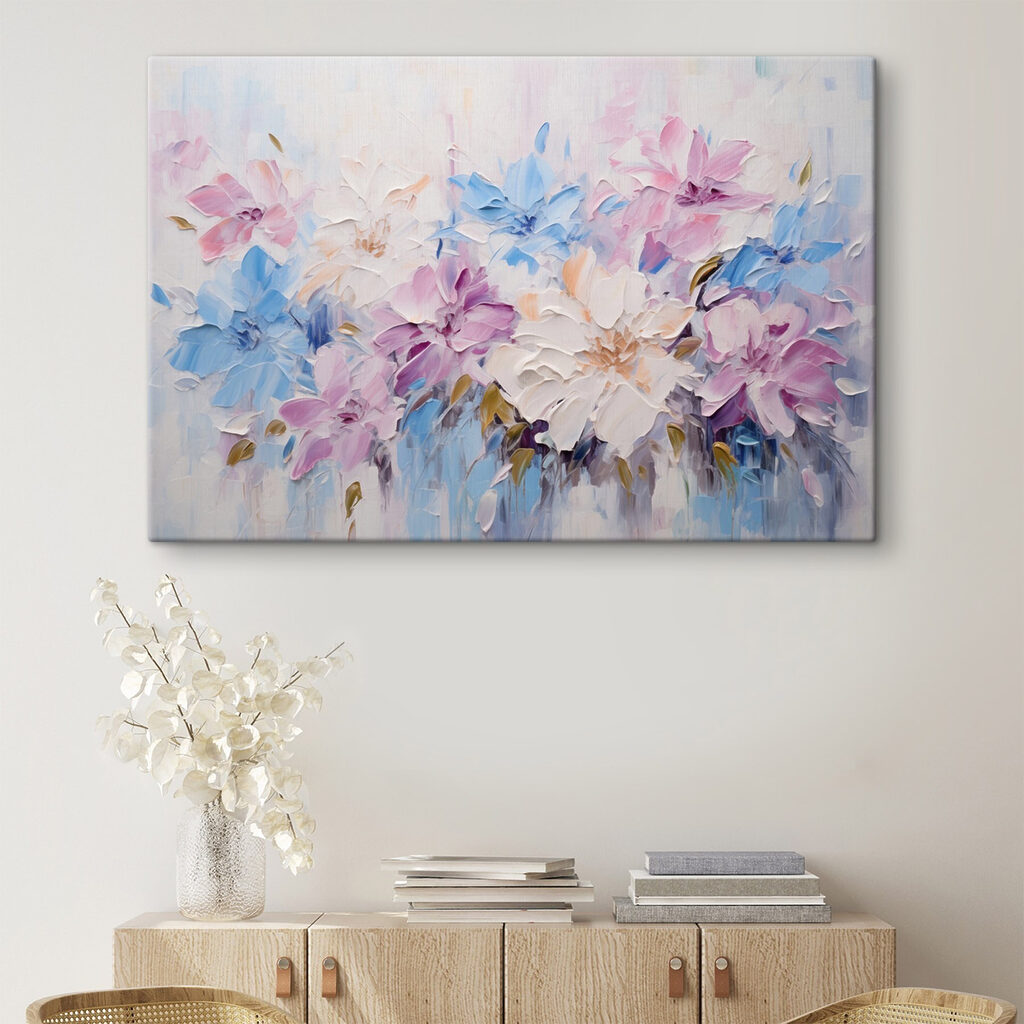 Flores pastel em azul — interior 2