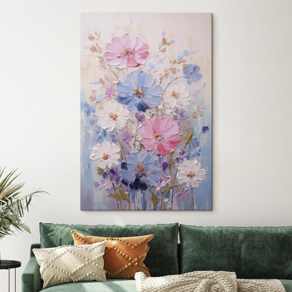 Flores cor-de-rosa em tinta — interior 1