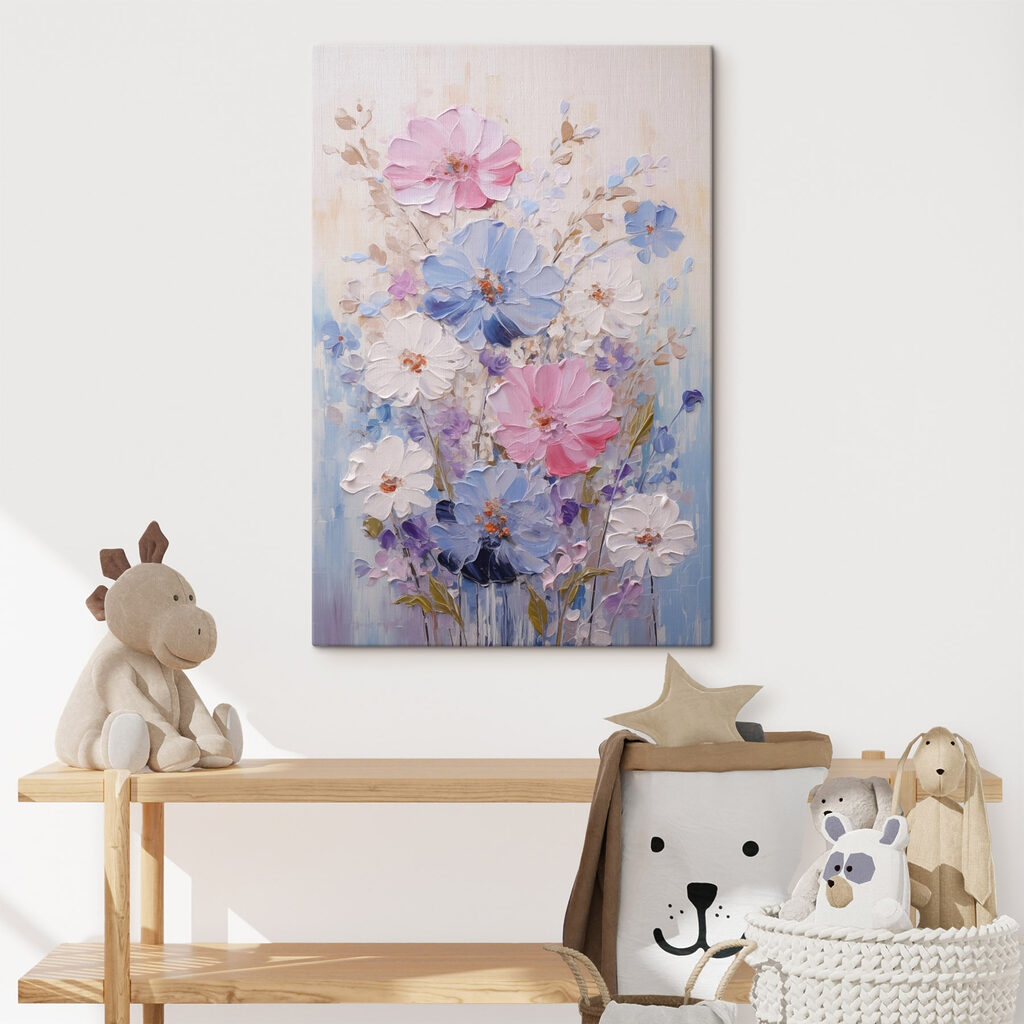 Flores cor-de-rosa em tinta — interior 2