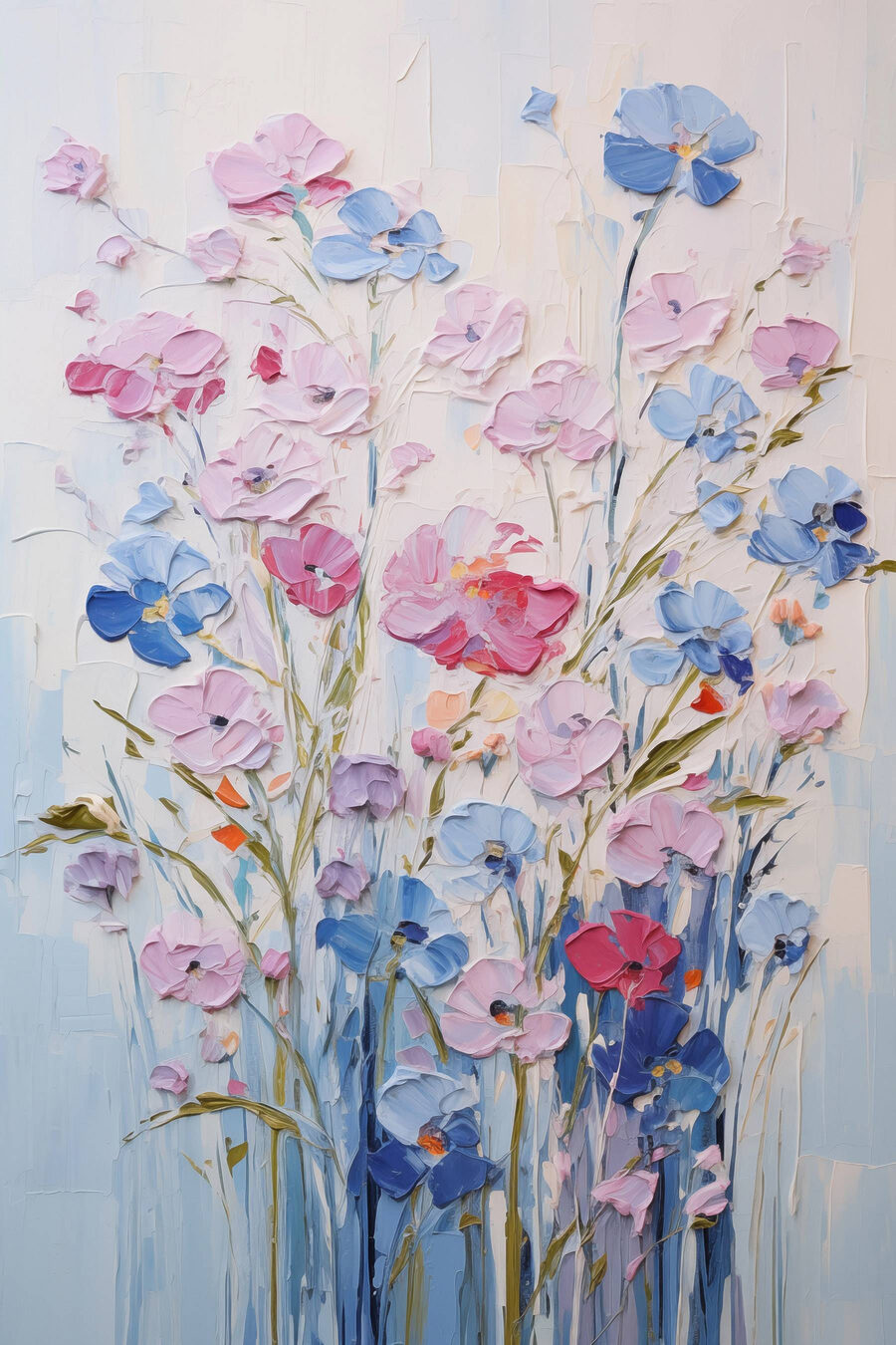 Flores silvestres em azul — design completo