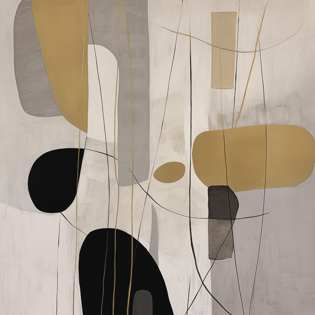 Formas negras e douradas — design completo