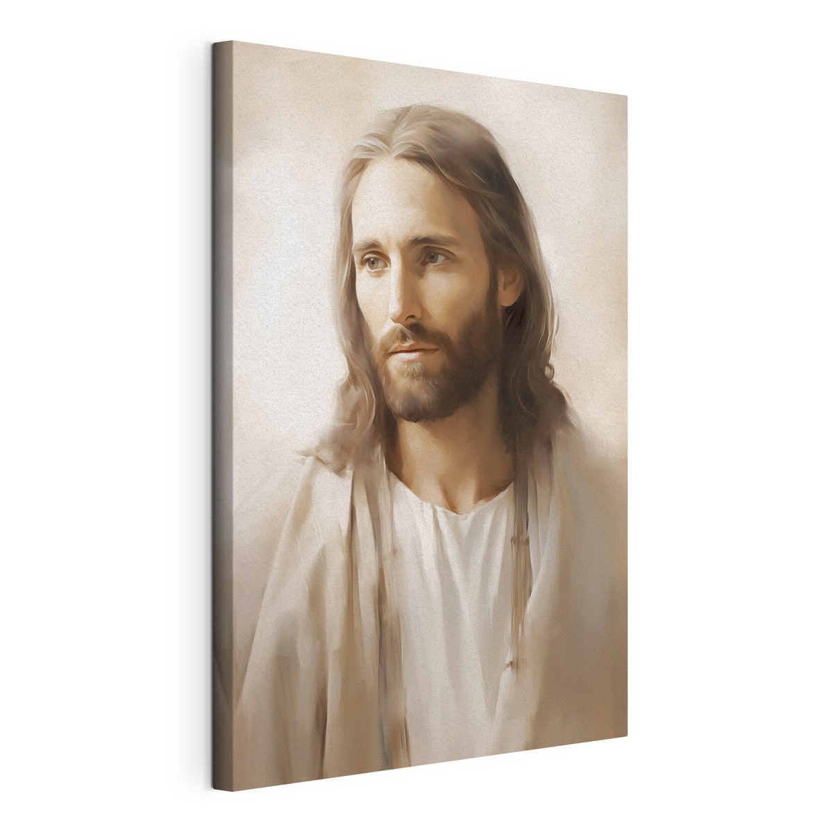 Jesus, tela esticada e borda contínua