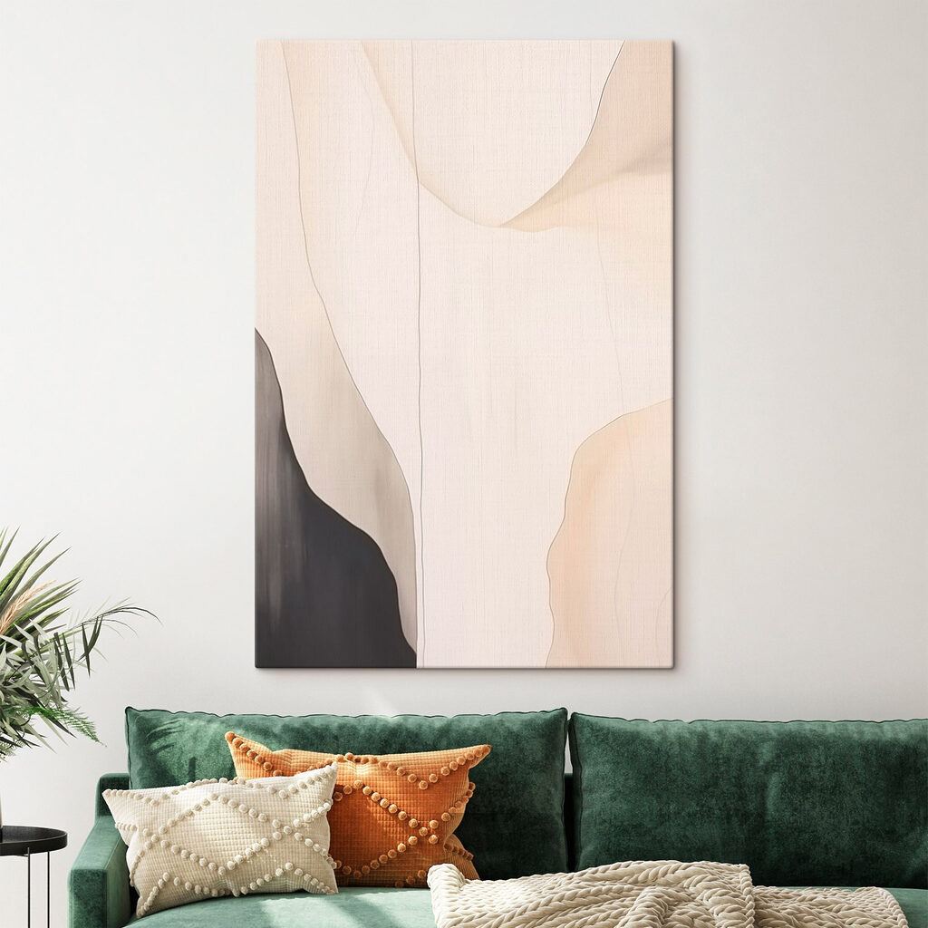 Camadas creme sobre preto — interior 1