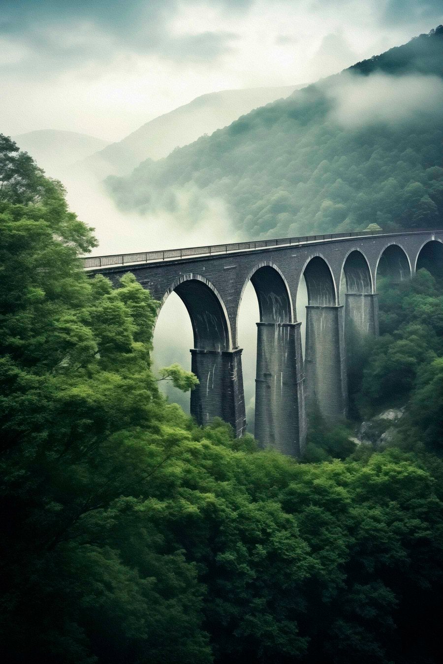 Viaduto na neblina — design completo